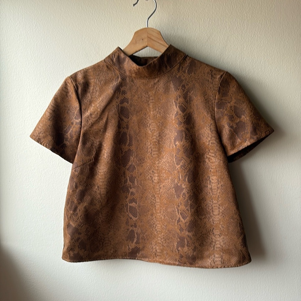 Zara Snakeskin Print Top Size Small